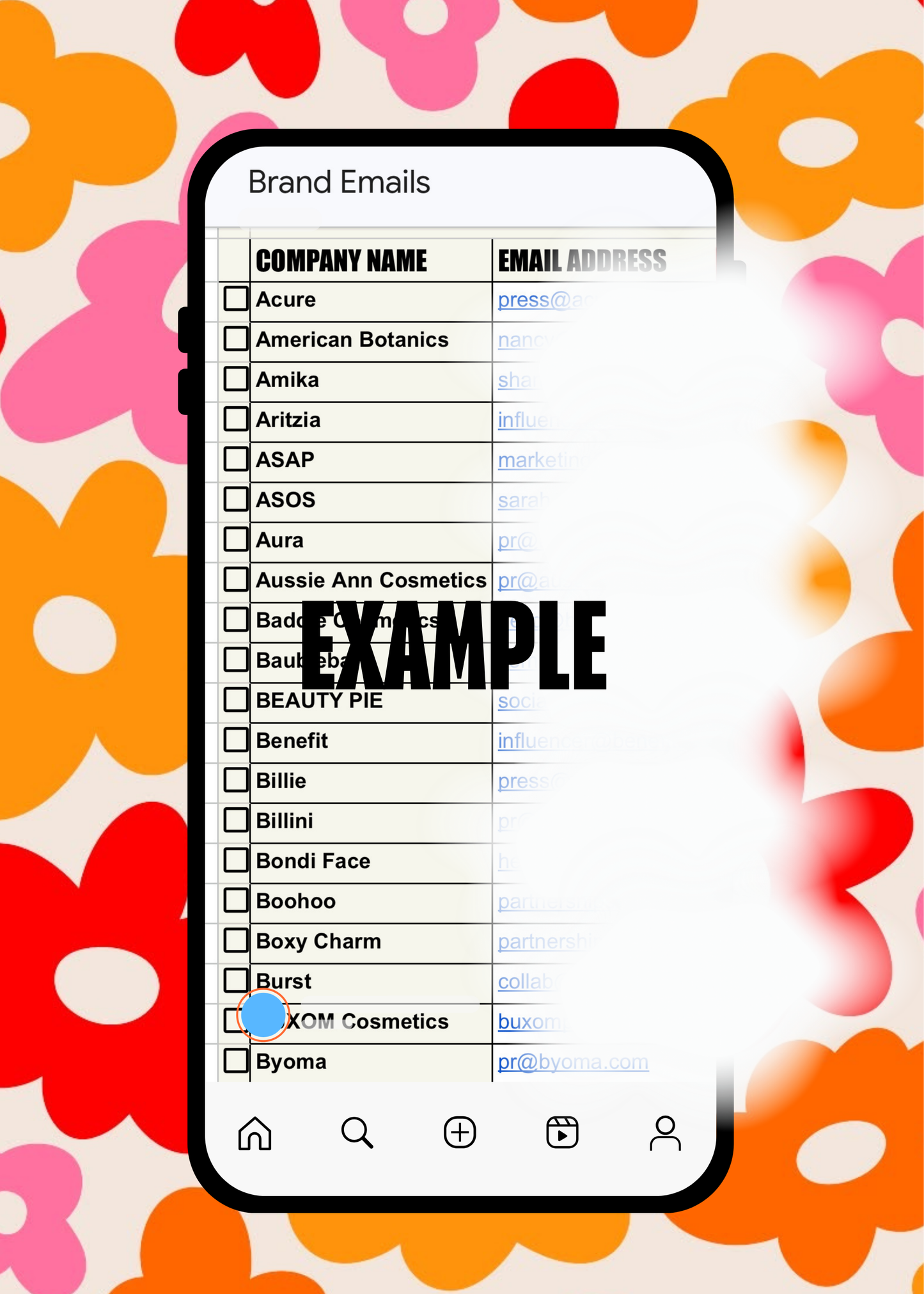 Brand Email List: 150+